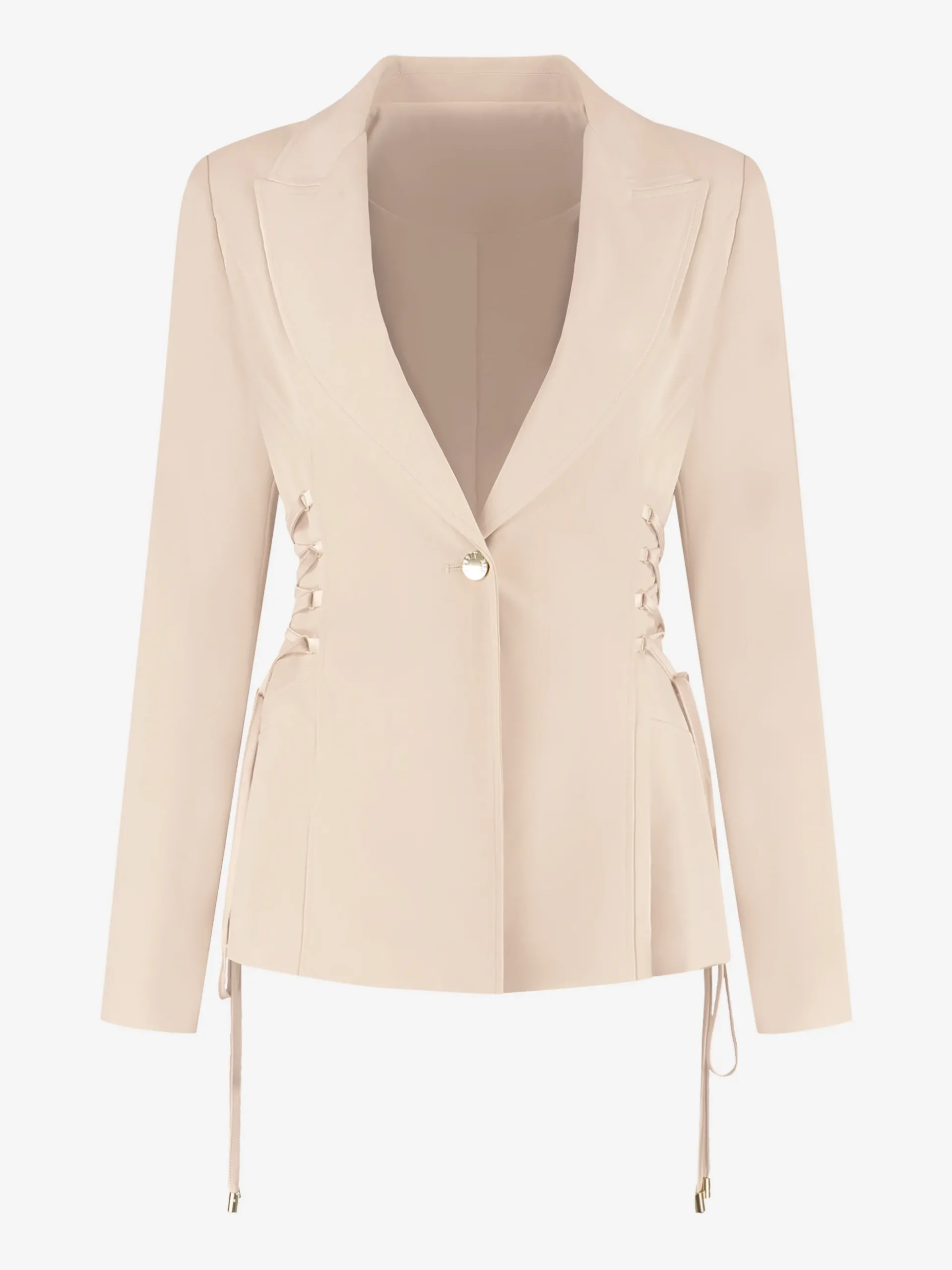 Aansluitende blazer met veter details