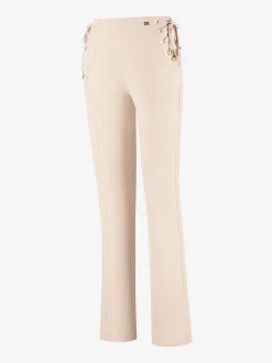 Aansluitende flared broek met veter details