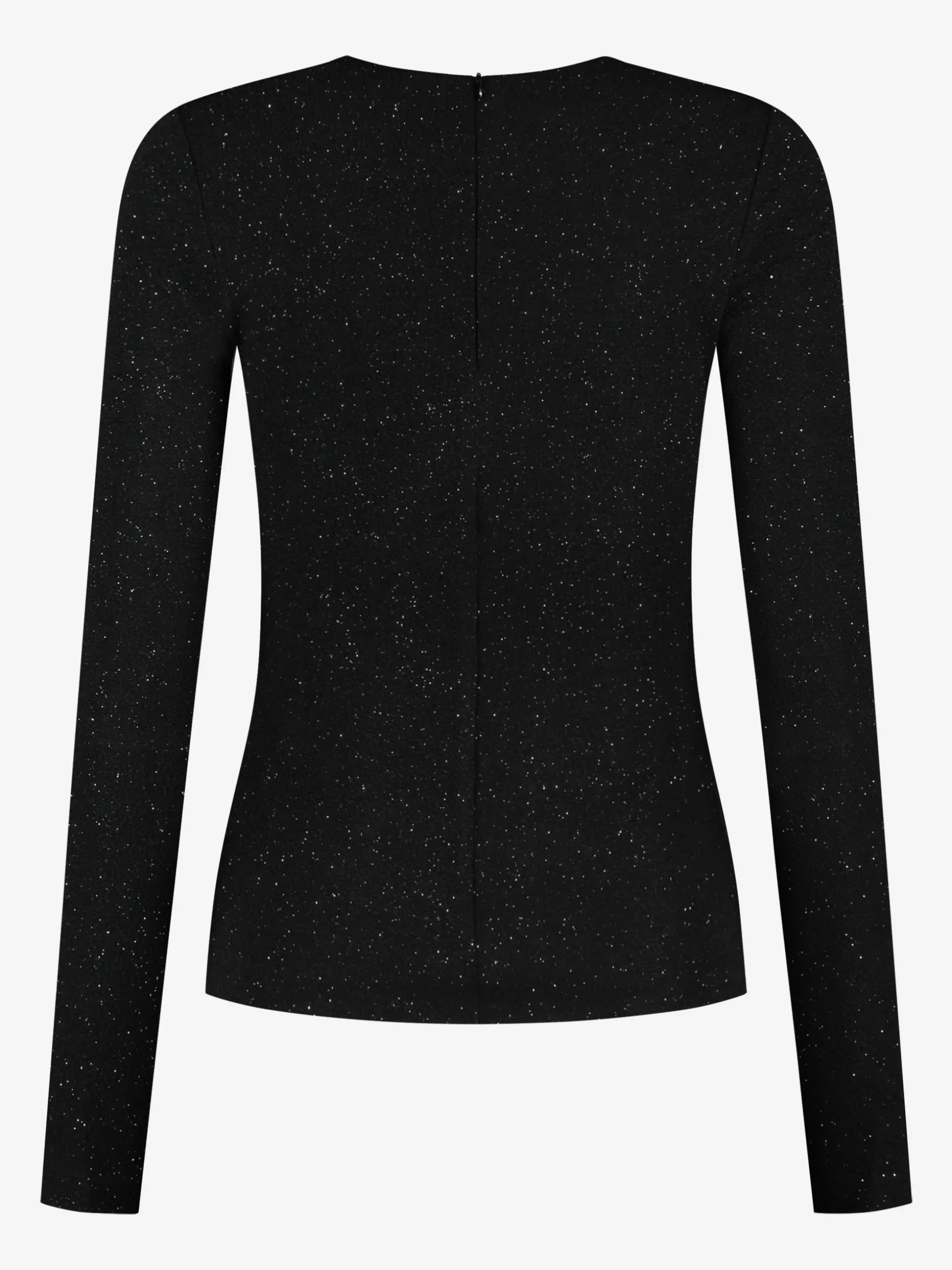 Aansluitende glitter top met gedrapeerd detail