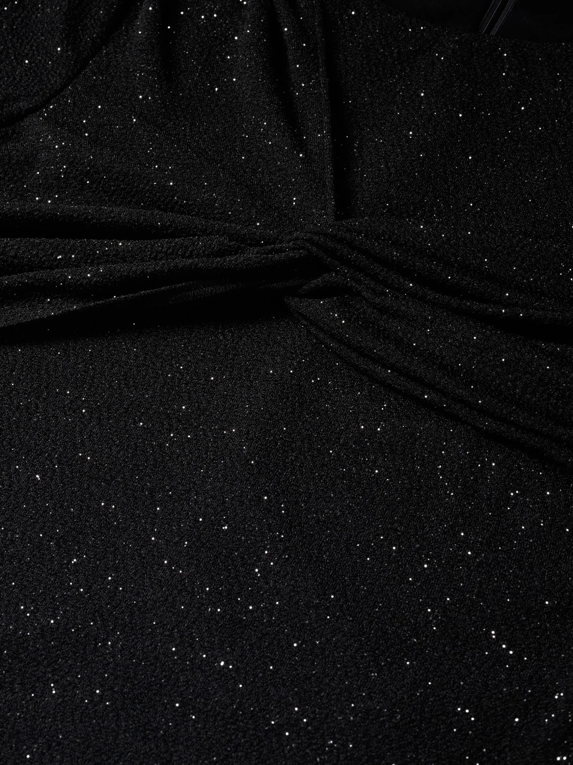 Aansluitende glitter top met gedrapeerd detail