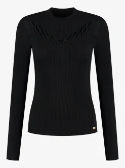 Aansluitende top met veter detail
