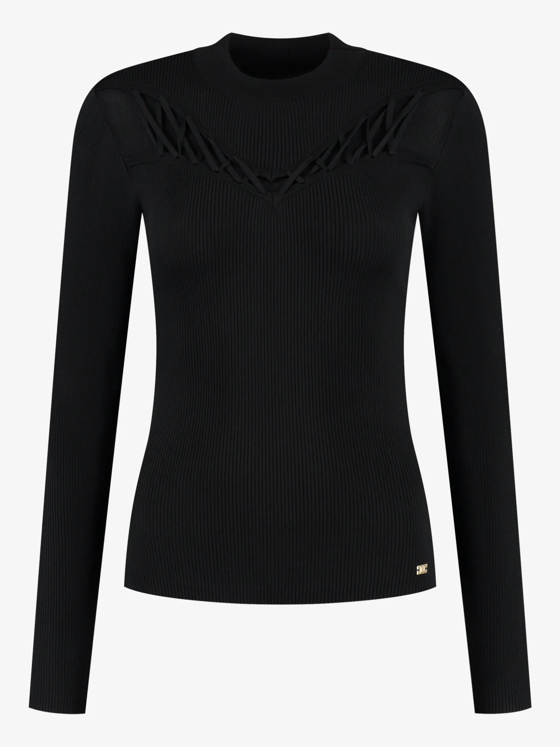 Aansluitende top met veter detail