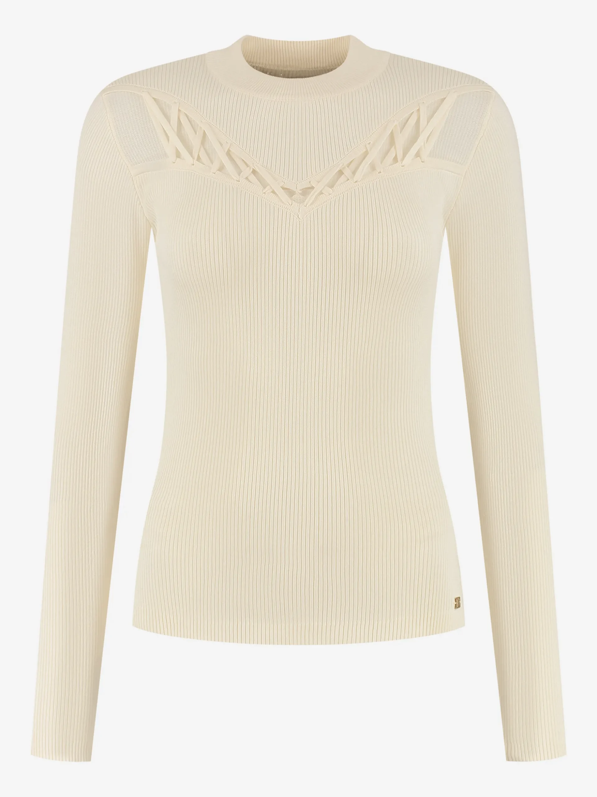Aansluitende top met veter detail