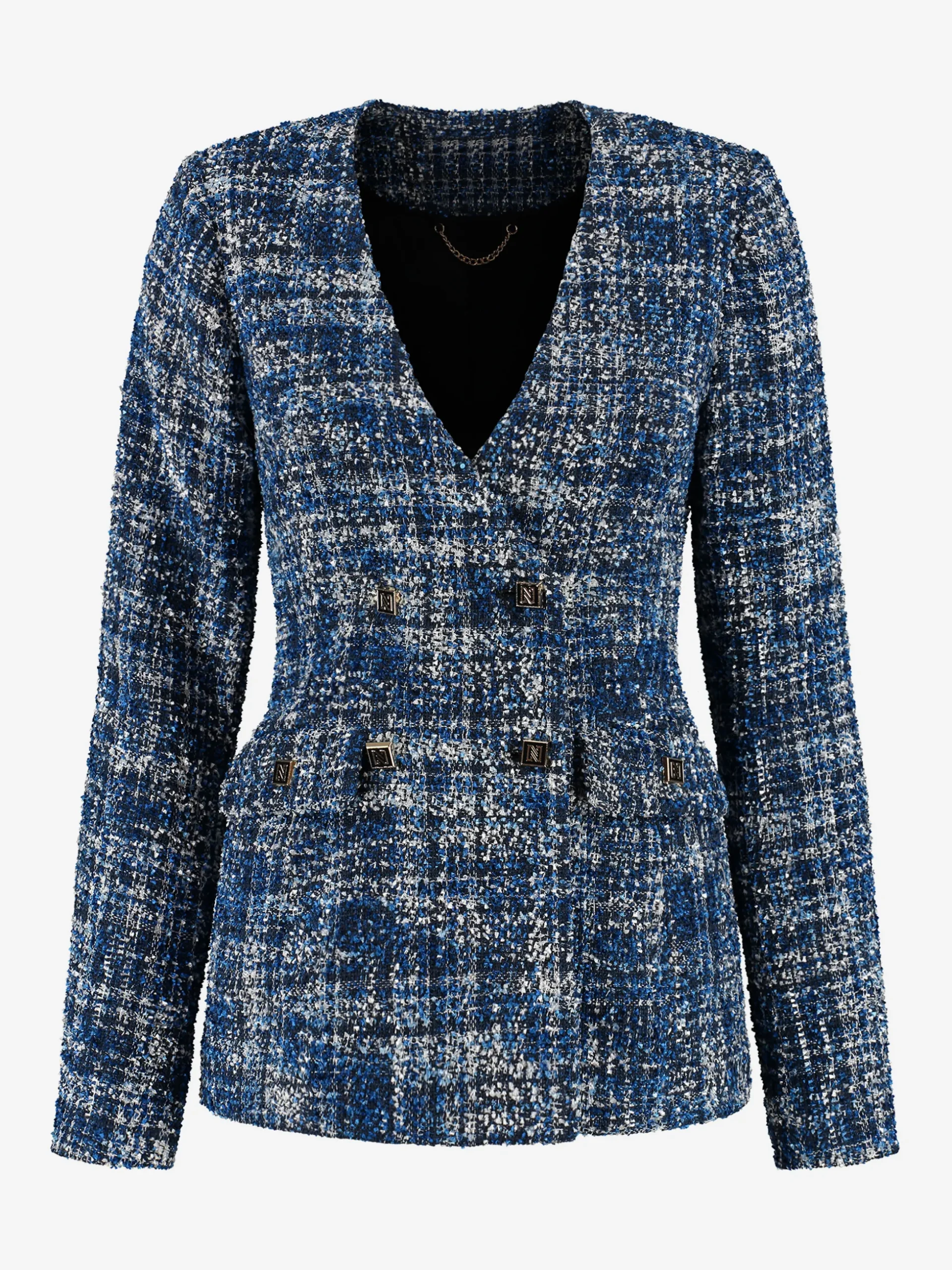 Aansluitende tweed blazer