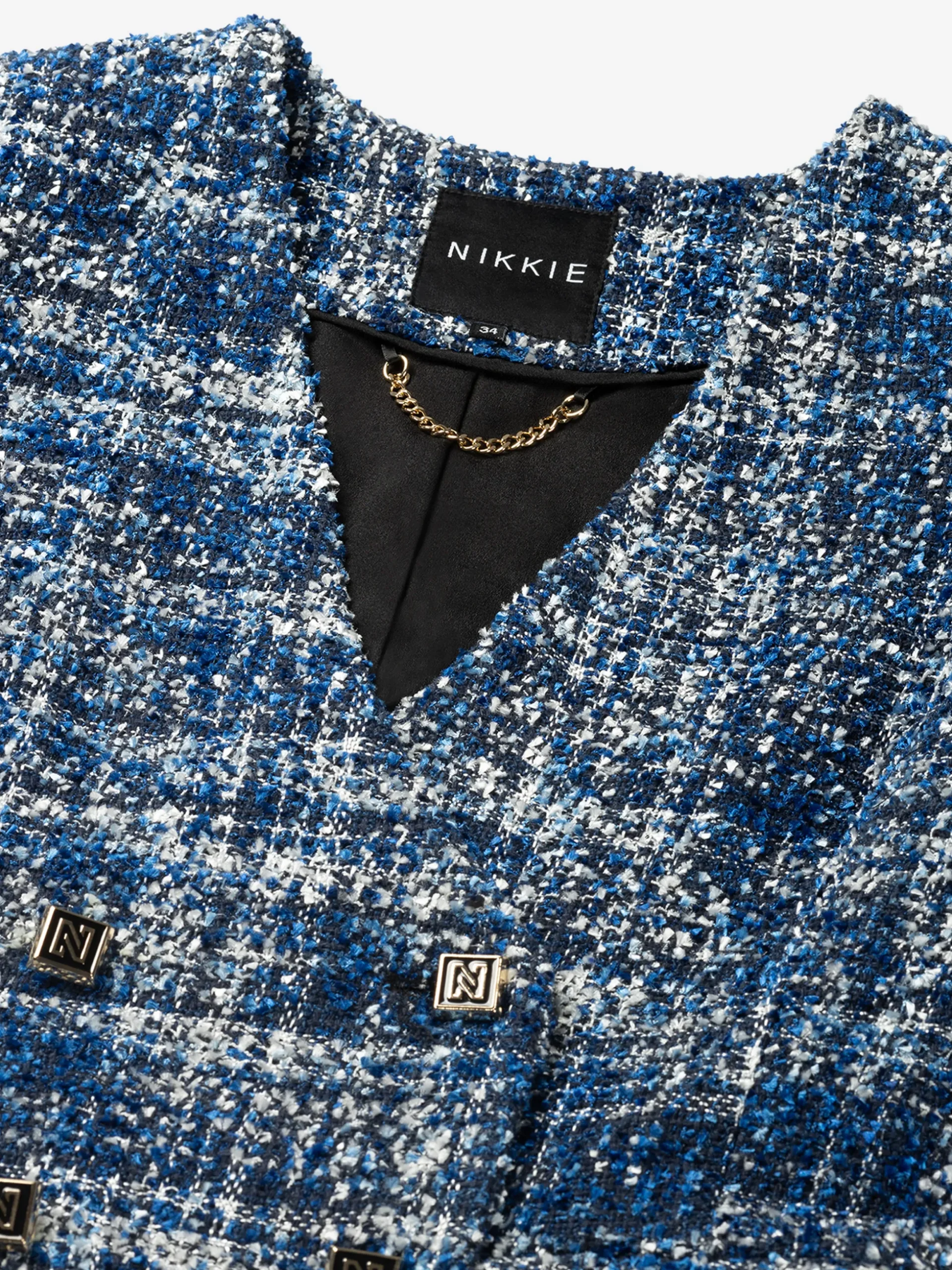 Aansluitende tweed blazer