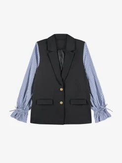 Blazer met gestreepte mouwen