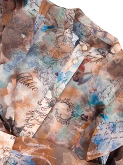 Blouse met grafische print en ruches