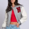 Bomberjack met N-logo en geborduurde university print