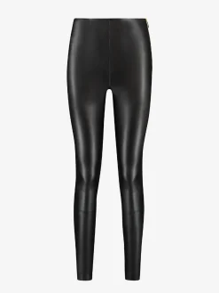 Broek van imitatieleer met hoge taille