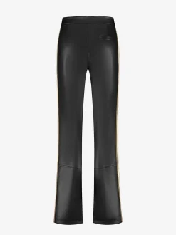 Broek van imitatieleer met bies aan zijkant