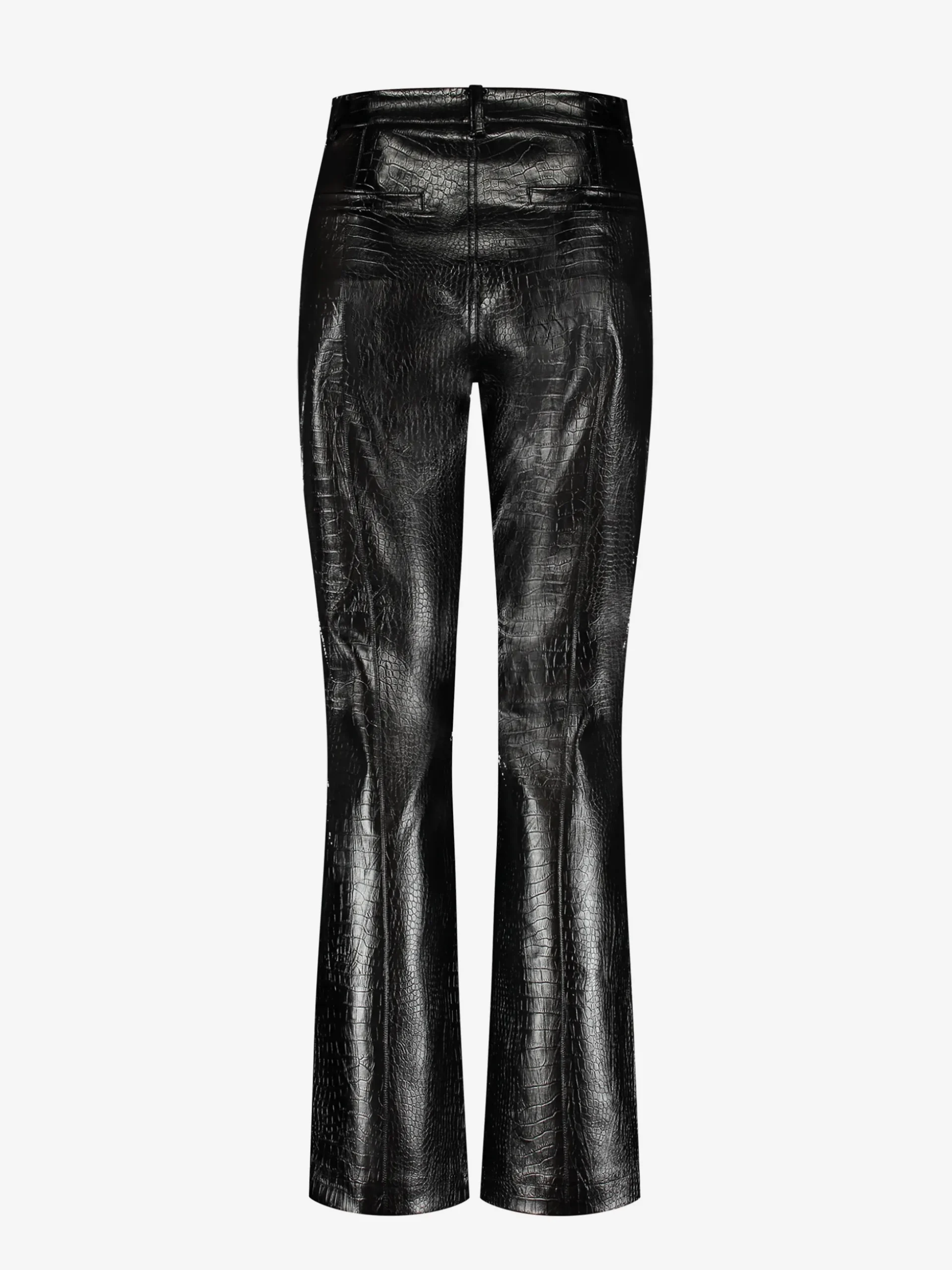 Broek van imitatieleer met croco patroon