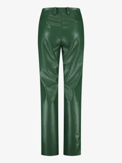 Broek van imitatieleer met wijde pijpen