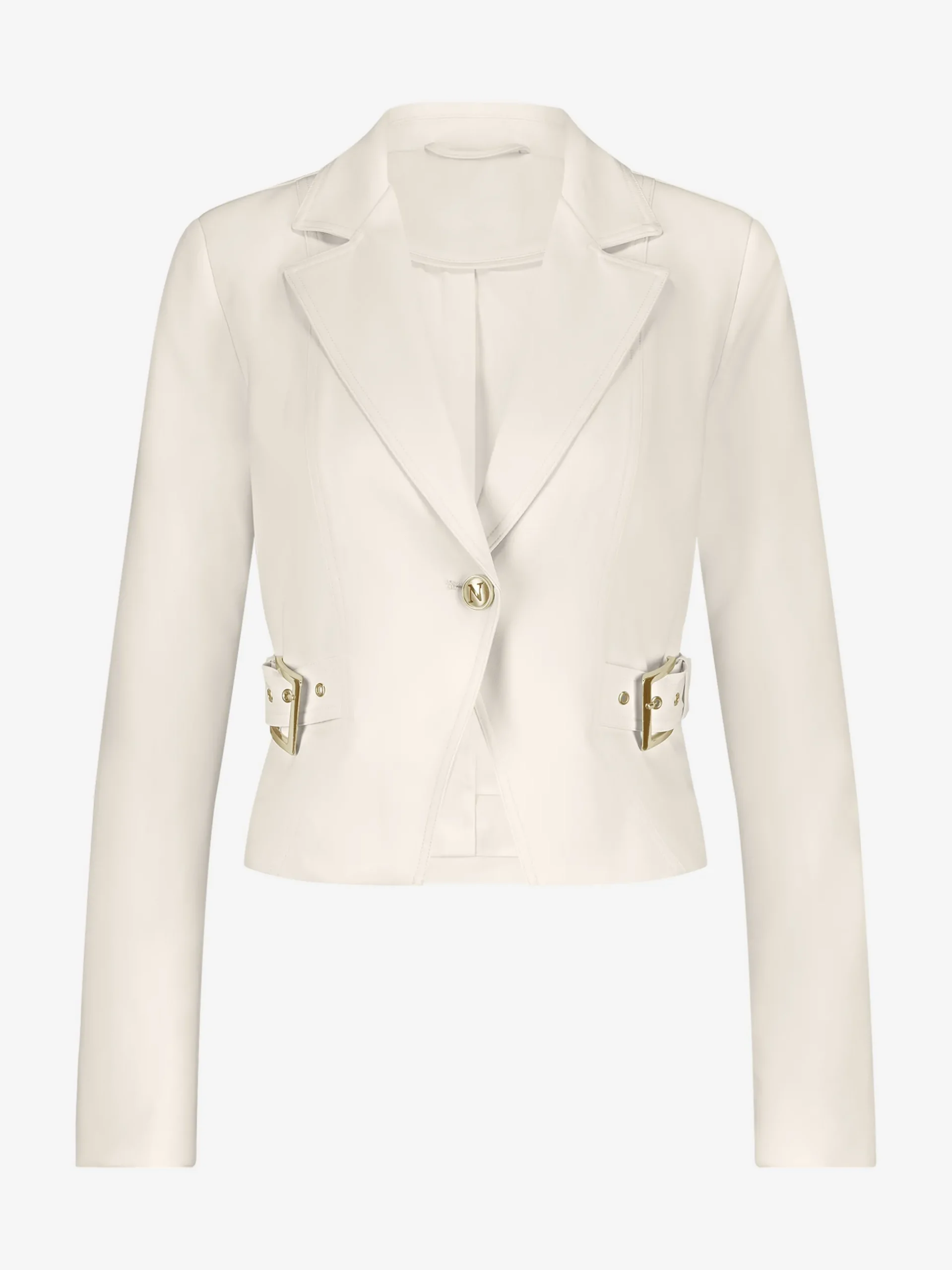 Cropped blazer met gesp detail
