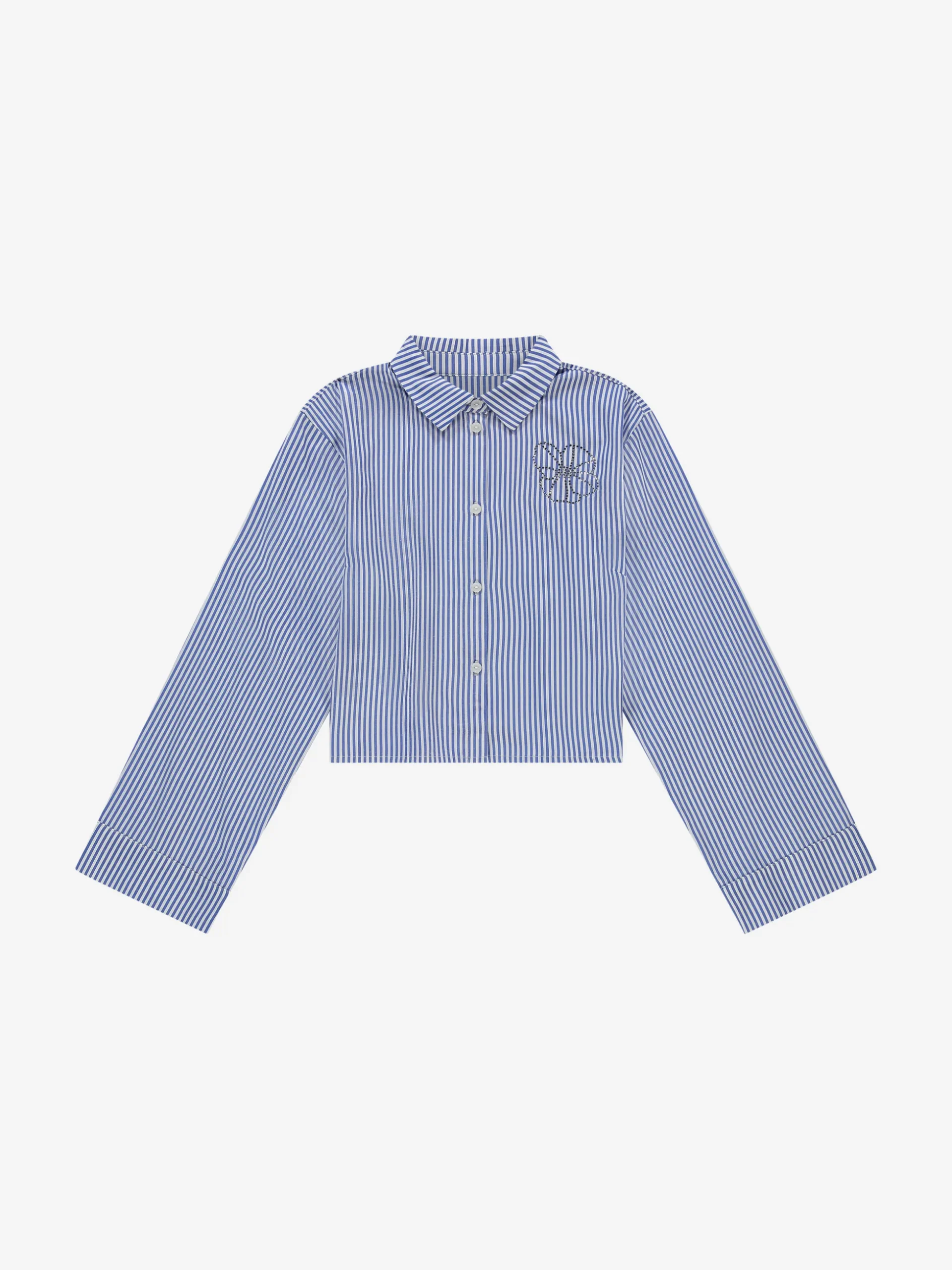 Cropped blouse met wijde mouwen en strass details
