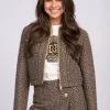 Cropped jack met logo patroon