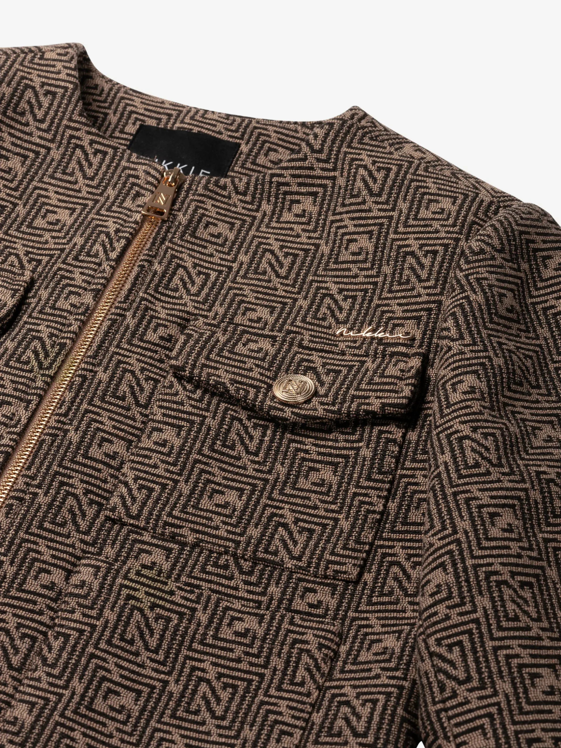 Cropped jack met logo patroon