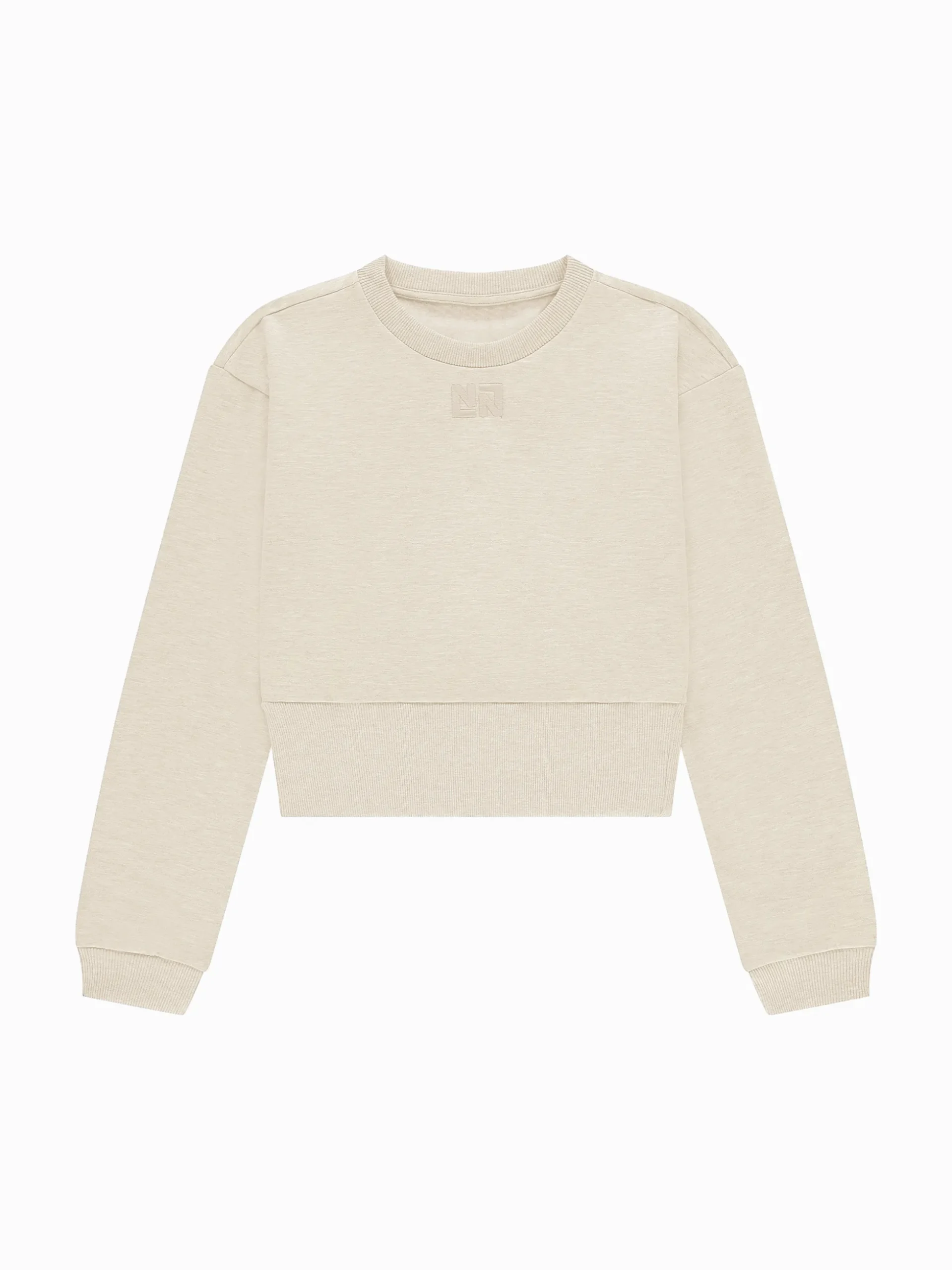 Cropped sweater met brede elastische tailleband