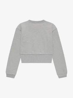 Cropped sweater met brede elastische tailleband