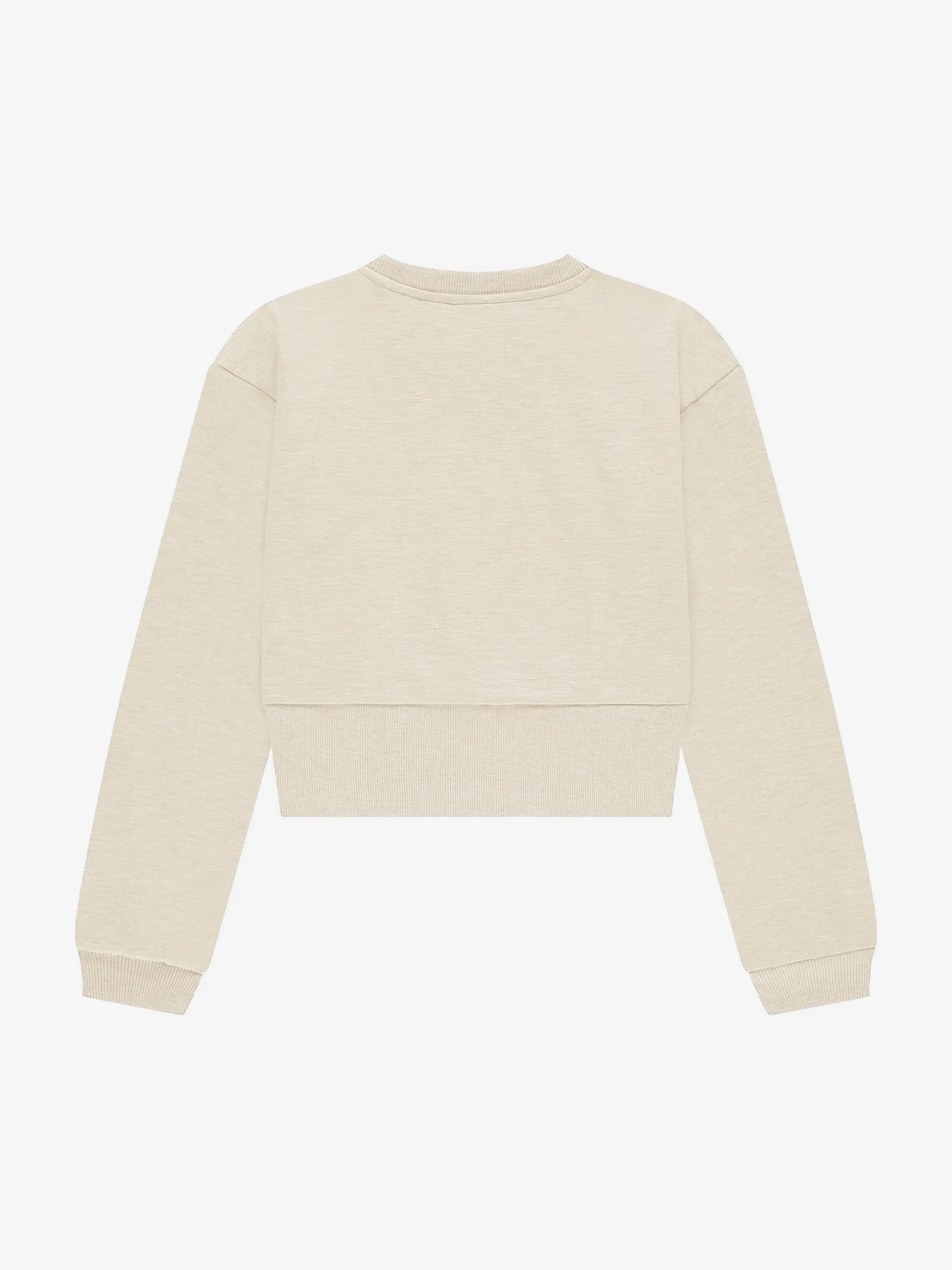 Cropped sweater met brede elastische tailleband