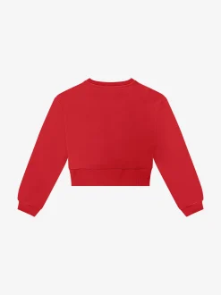 Cropped sweater met brede elastische tailleband
