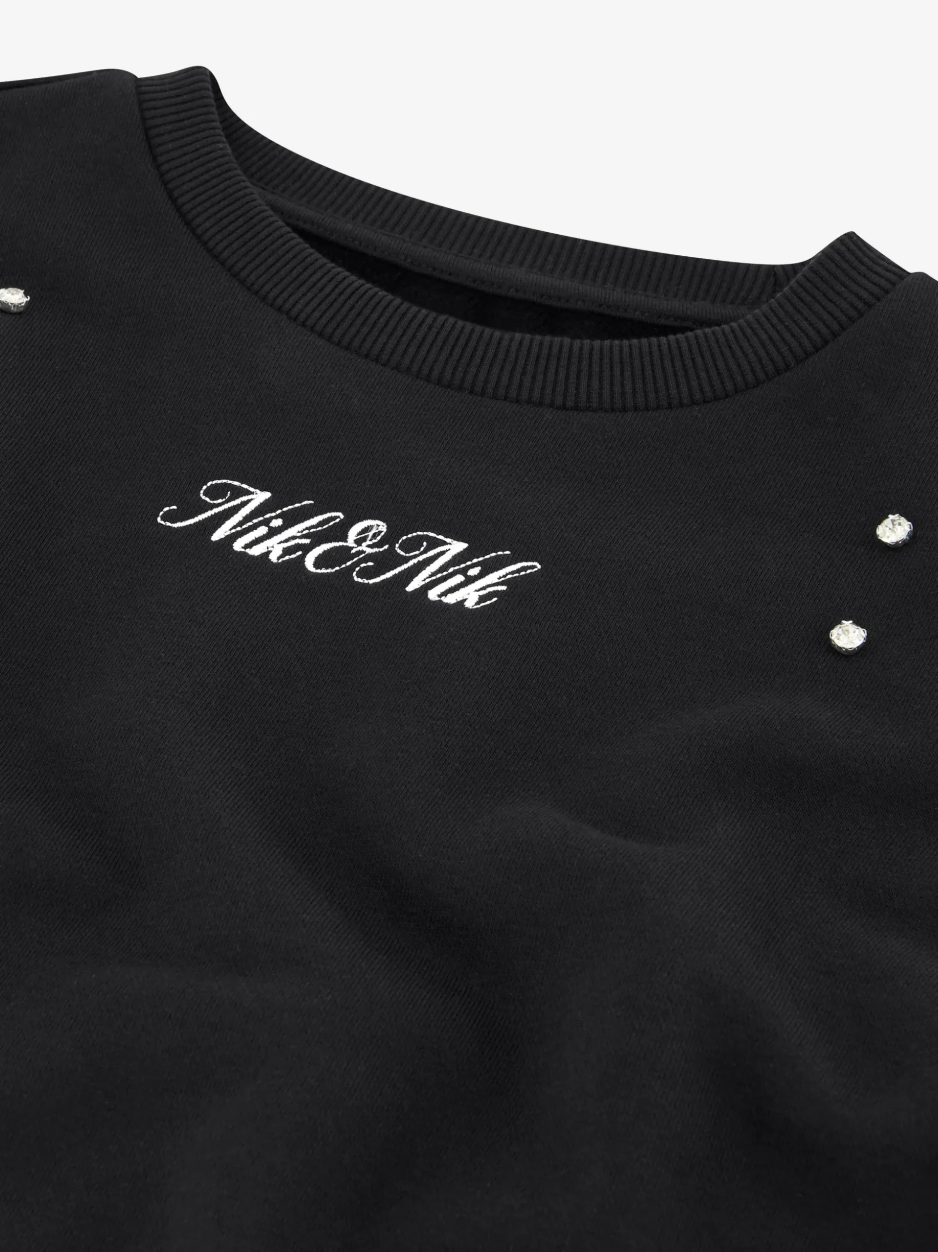 Cropped sweater met glinsterende studs