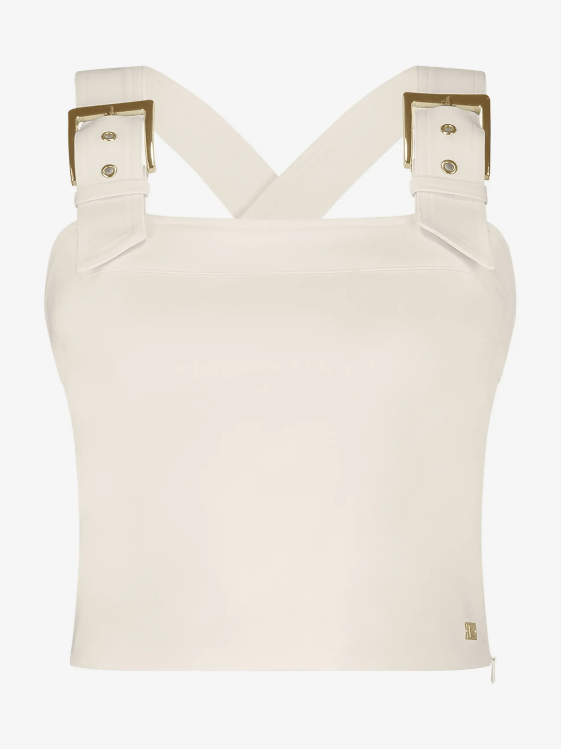 Cropped top met gespbandjes
