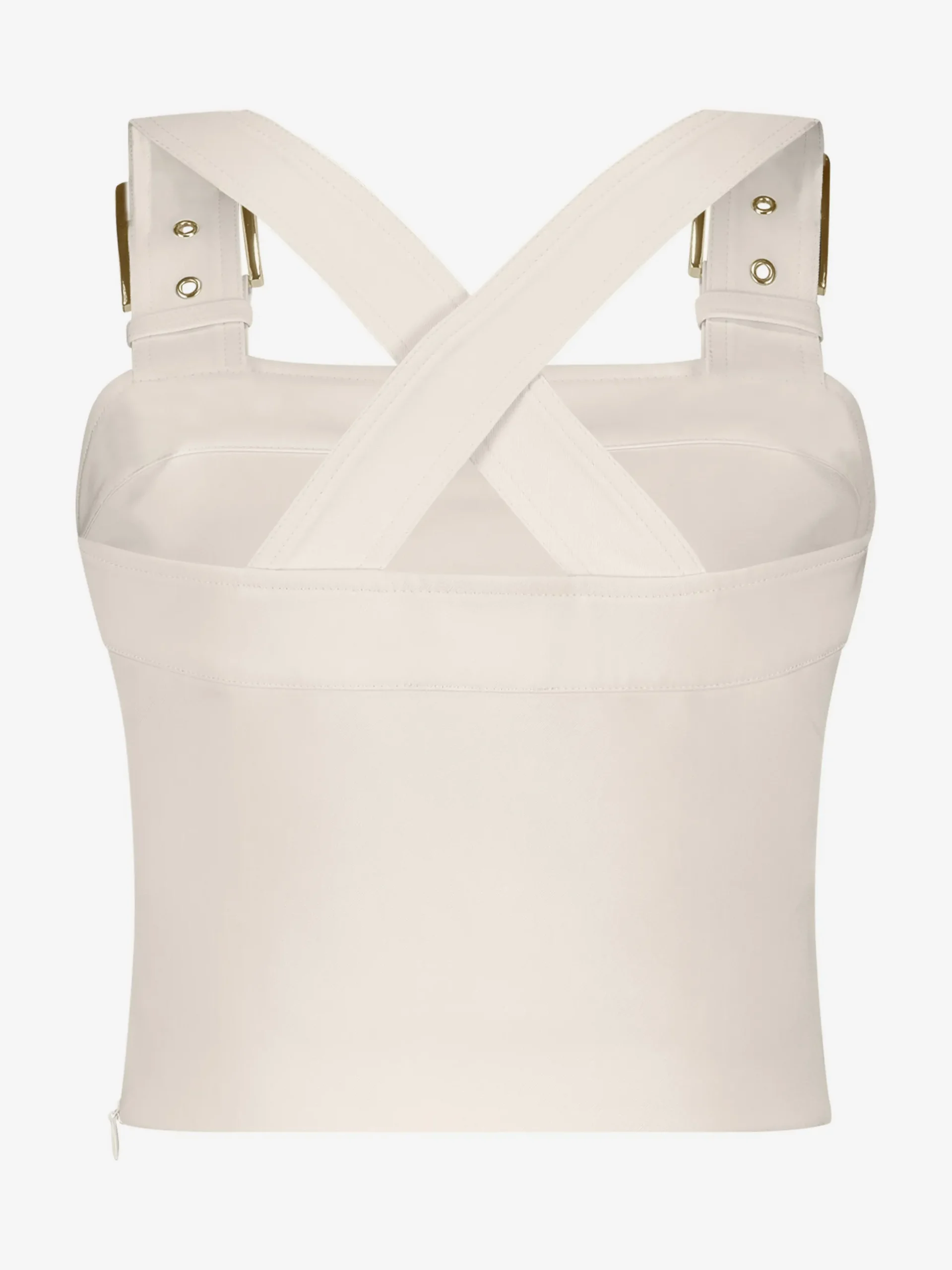 Cropped top met gespbandjes