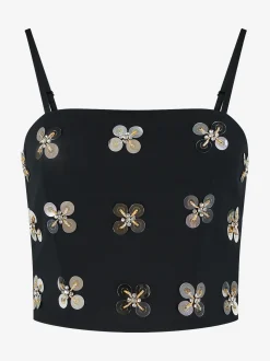 Cropped top met pailletten