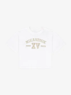 Cropped T-shirt met grafisch NIK&NIK logo