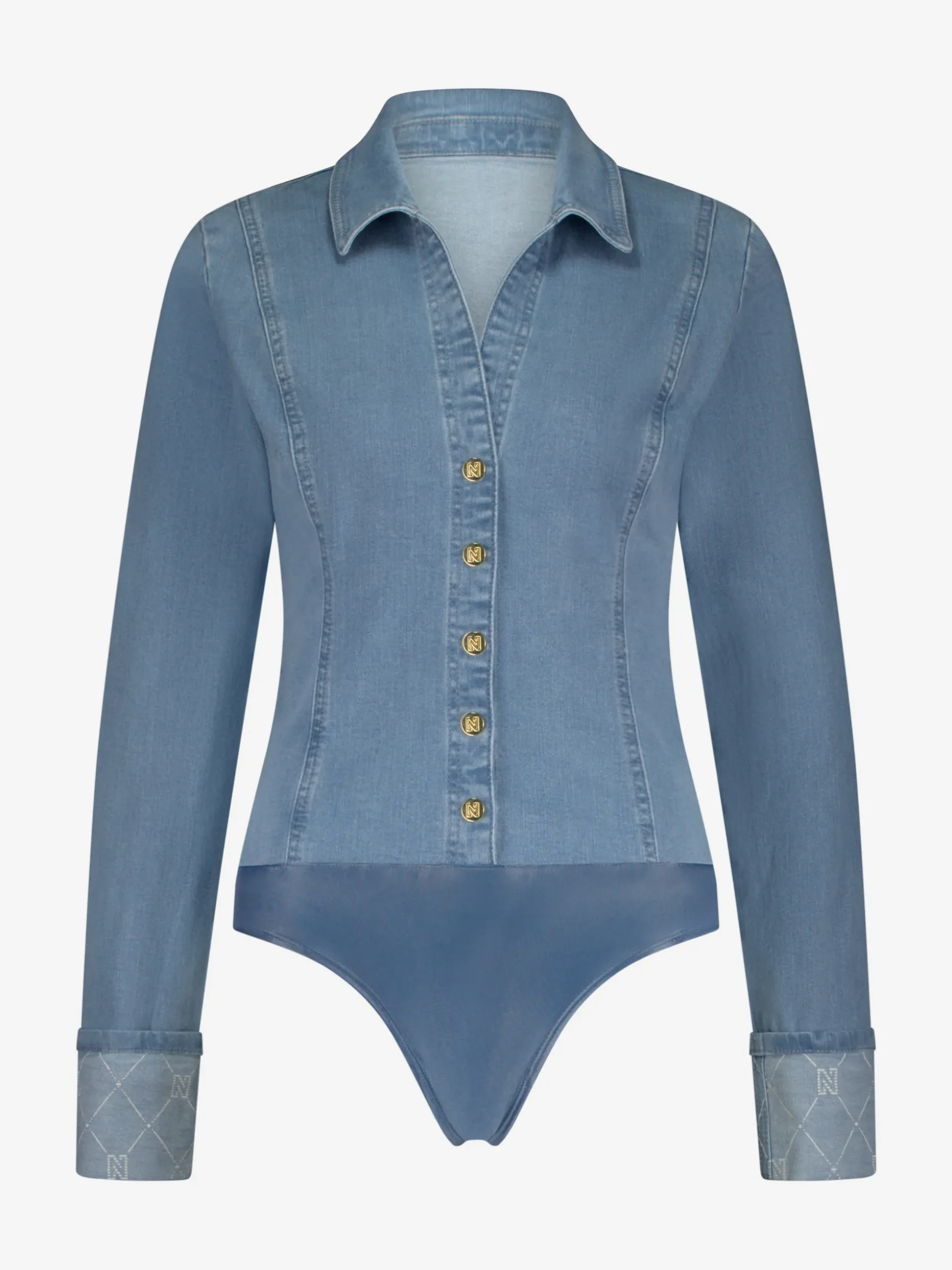 Denim body met omslagrand met N-logo