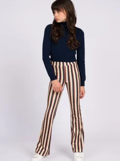 Flared broek met gestreept patroon
