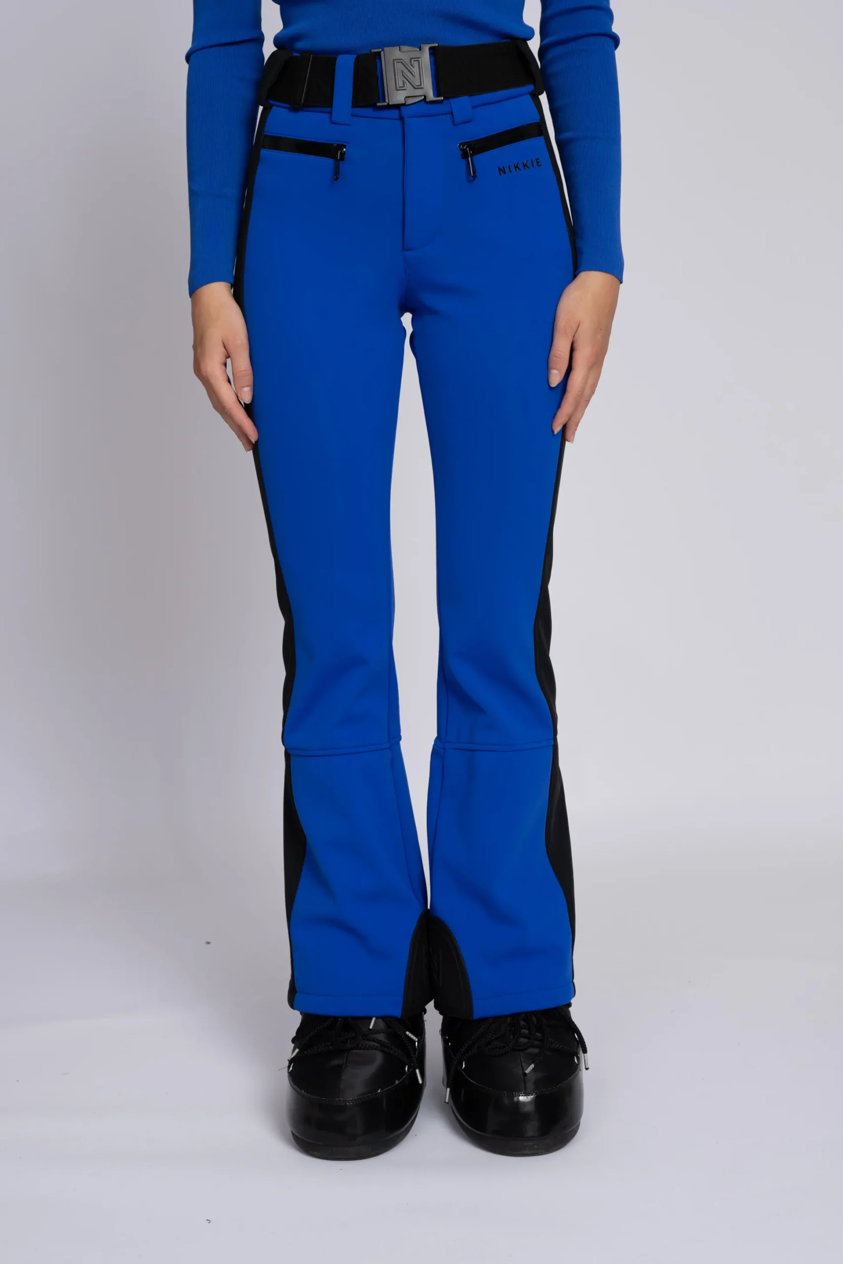 Flared ski broek met elastische riem