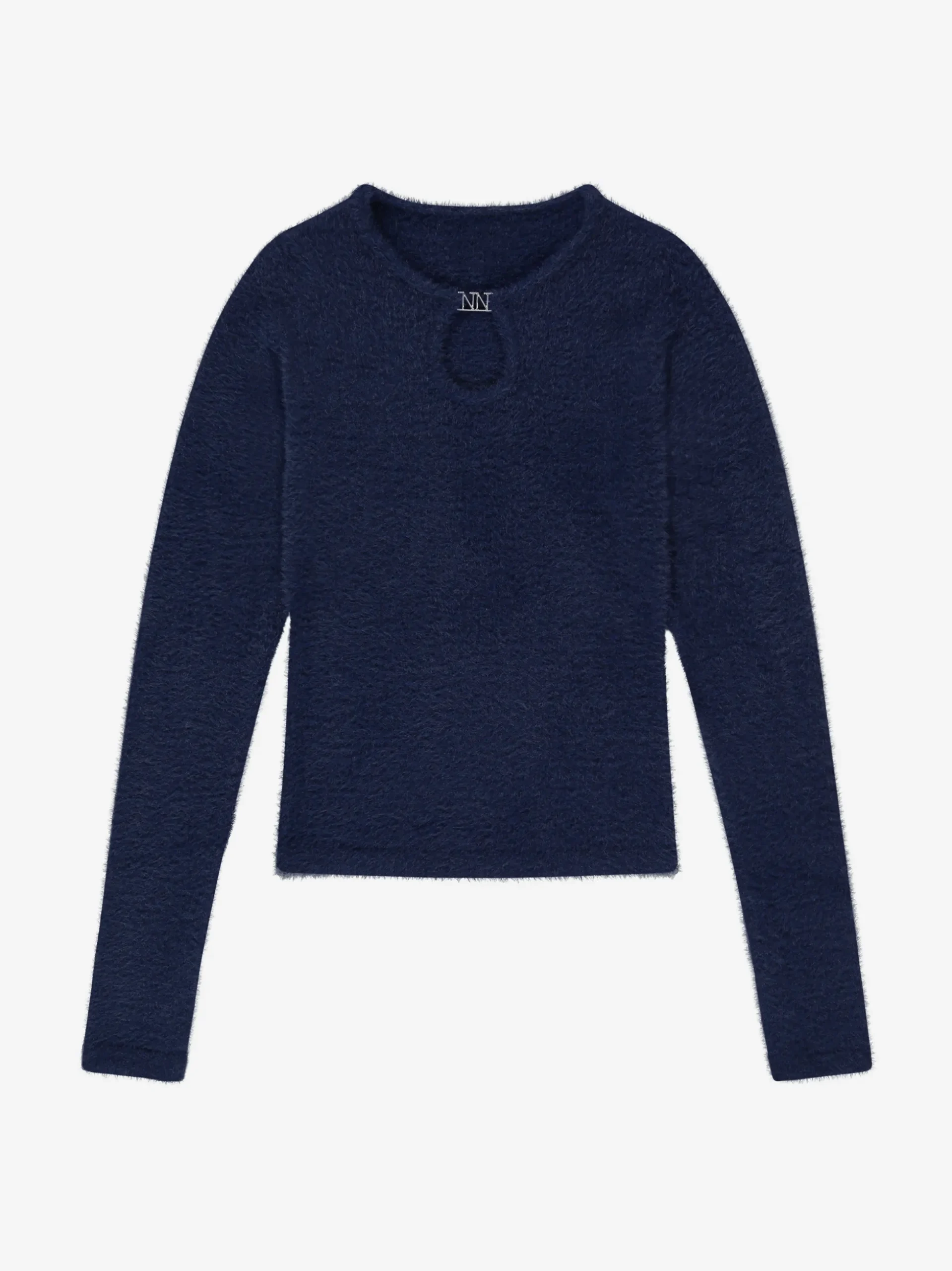 Fluffy trui met detail bij hals