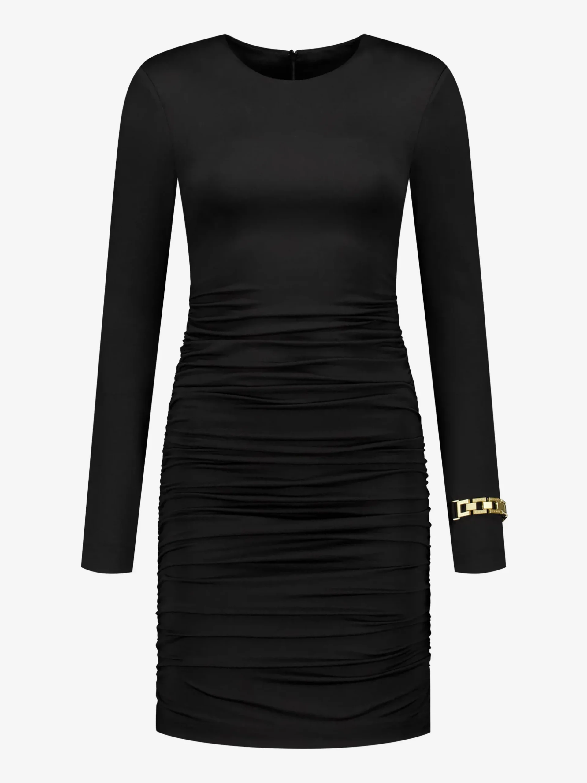 Gedrapeerde lange jurk met ketting detail