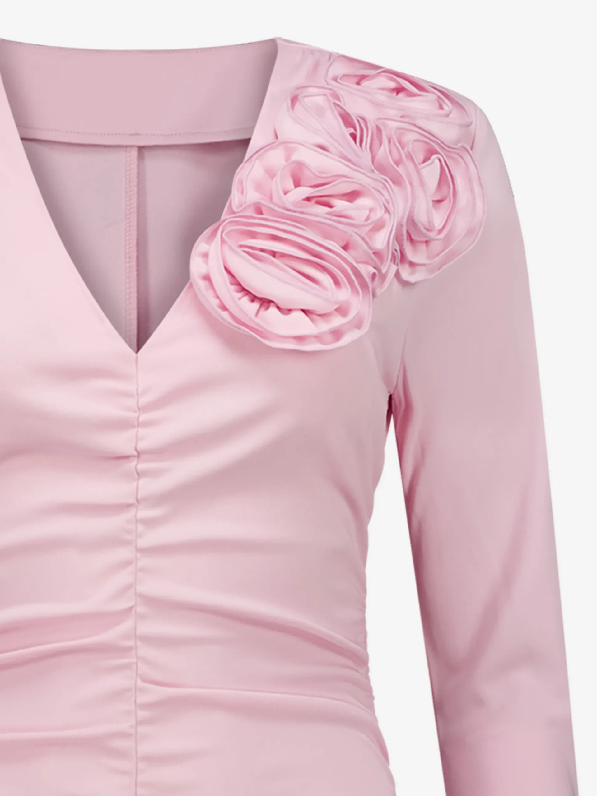 Gedrapeerde top met bloem detail