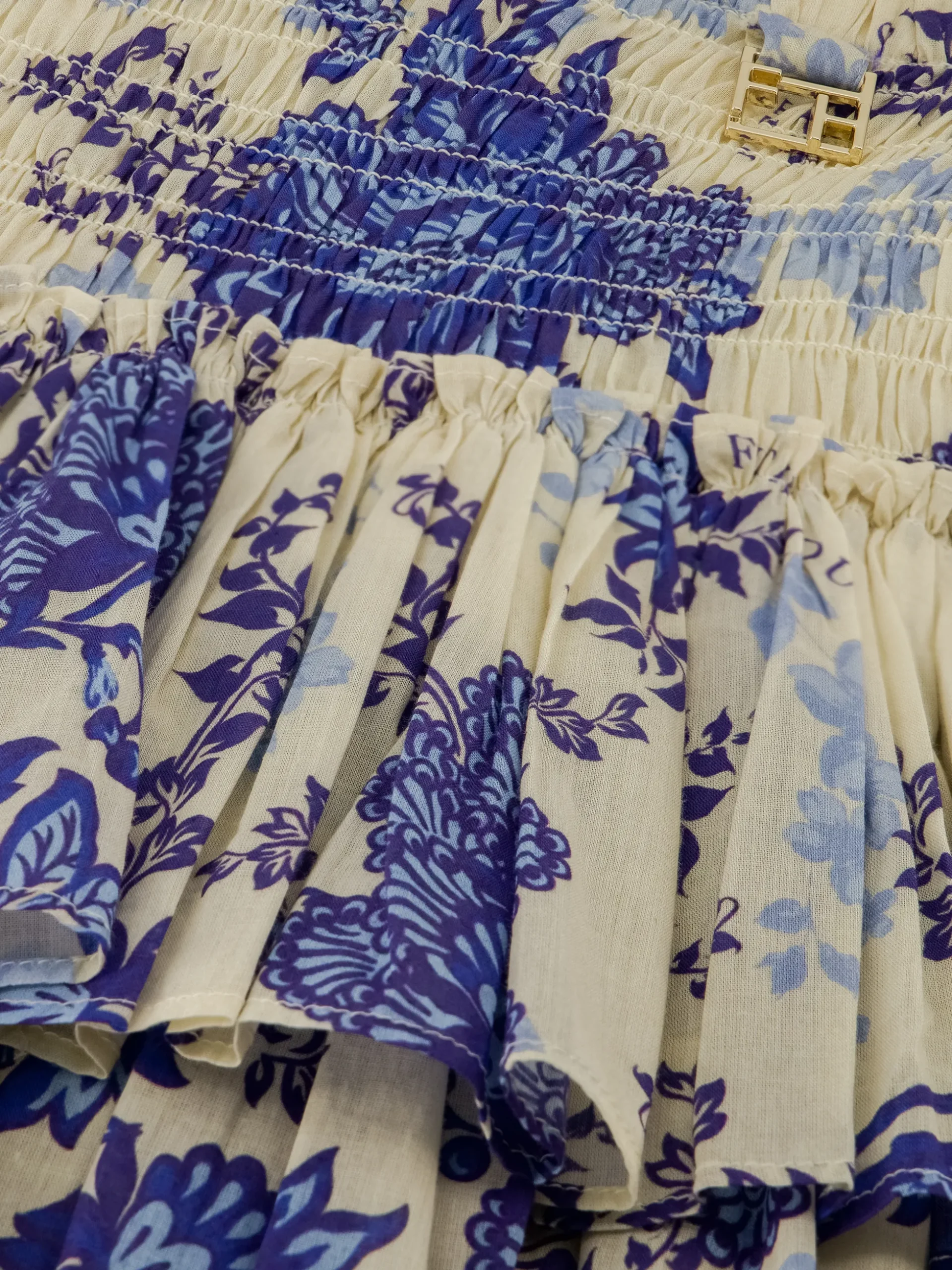 Gelaagde rok met bloemenprint en smock