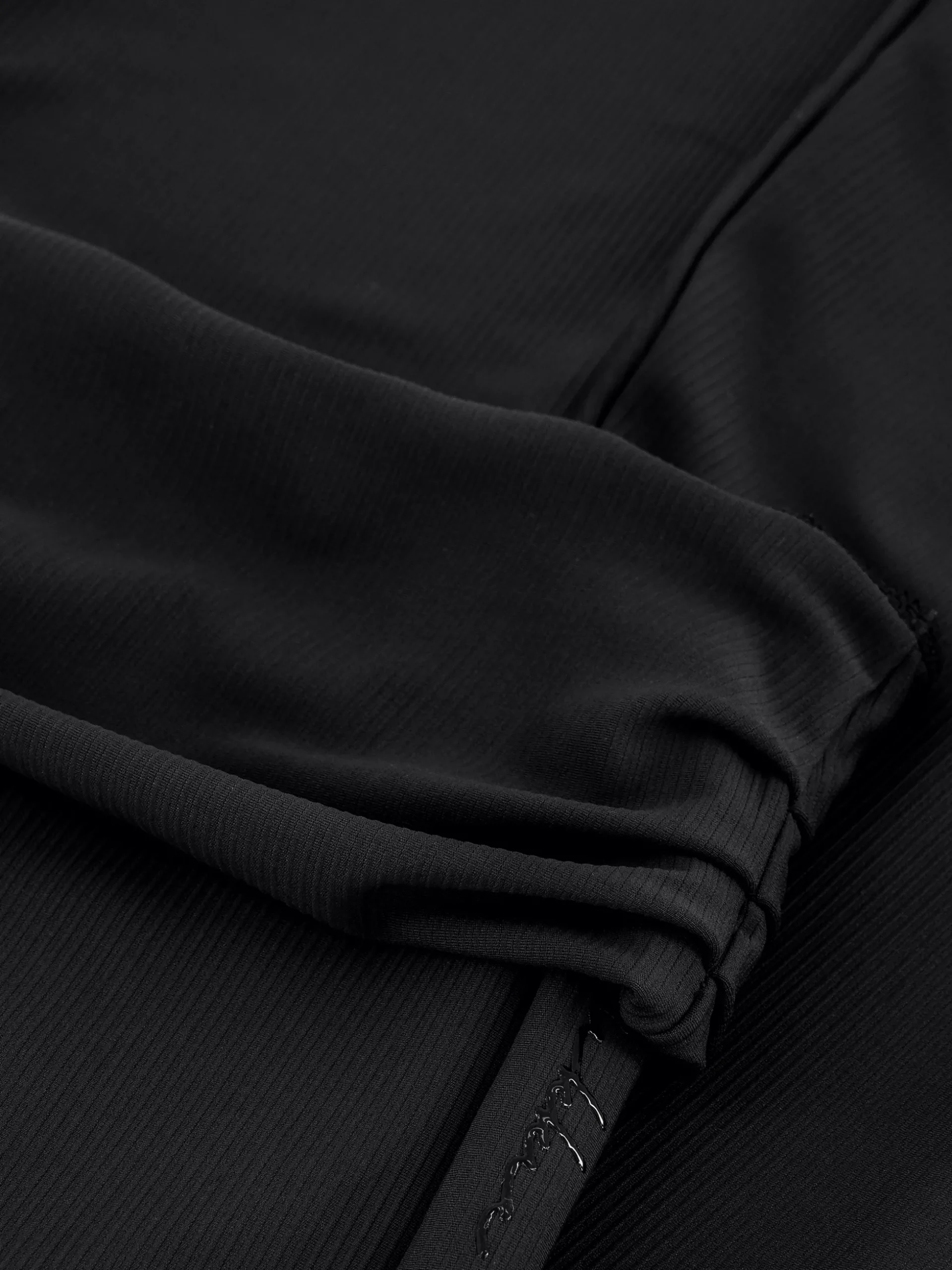 Geribbelde flared legging met omgeslagen taillerand