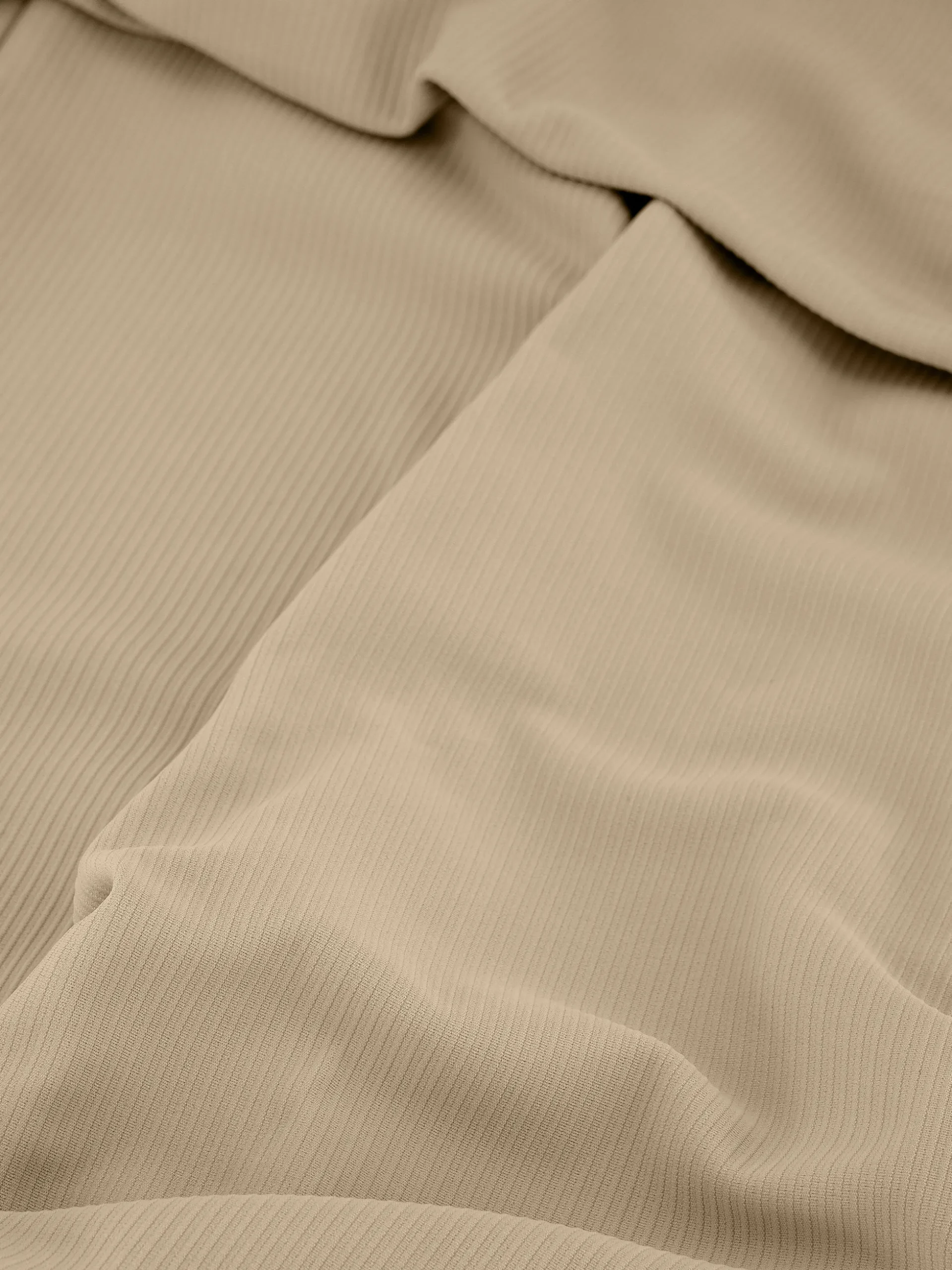 Geribbelde flared legging met omgeslagen taillerand