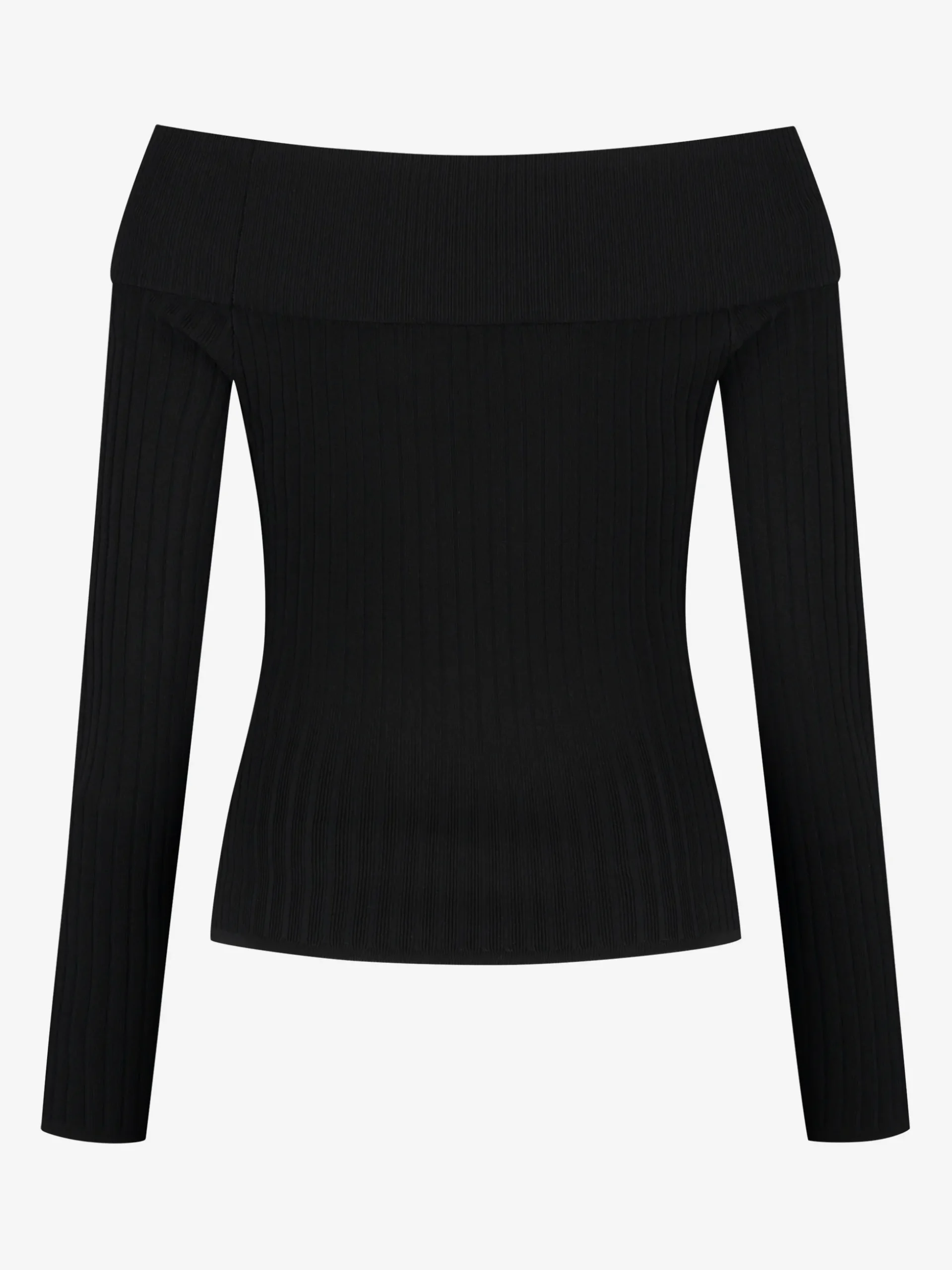 Geribbelde off shoulder top
