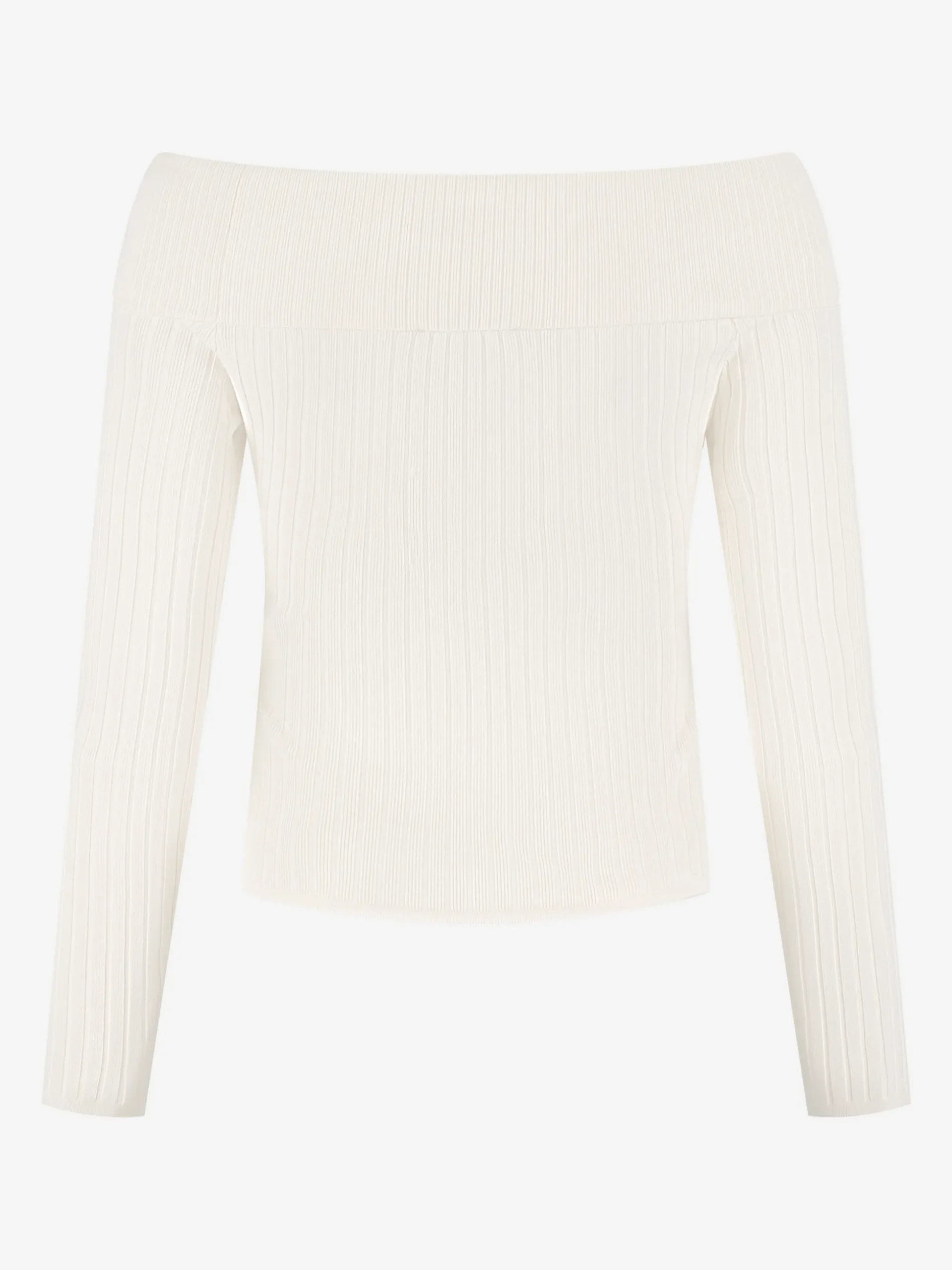 Geribbelde off shoulder top