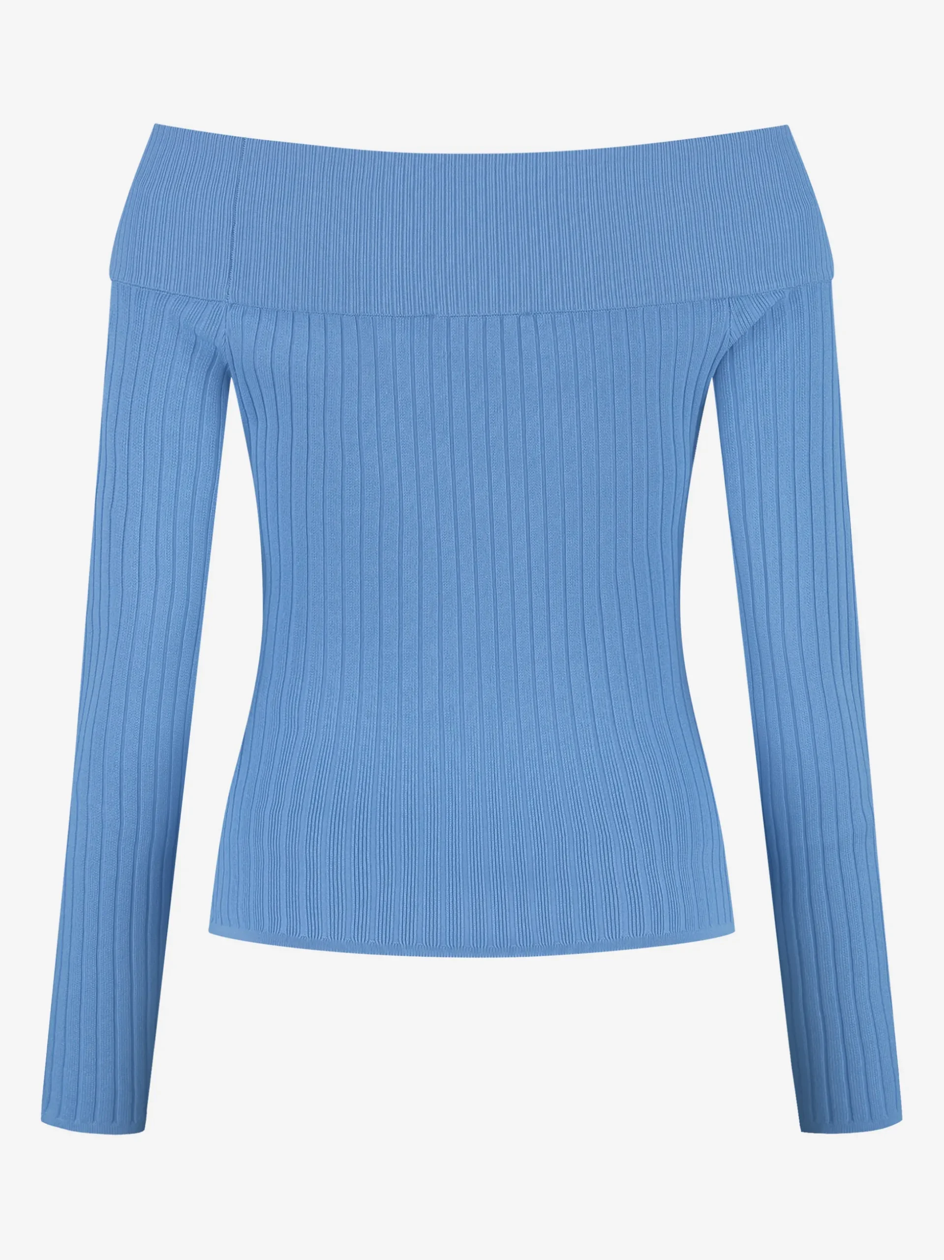 Geribbelde off shoulder top