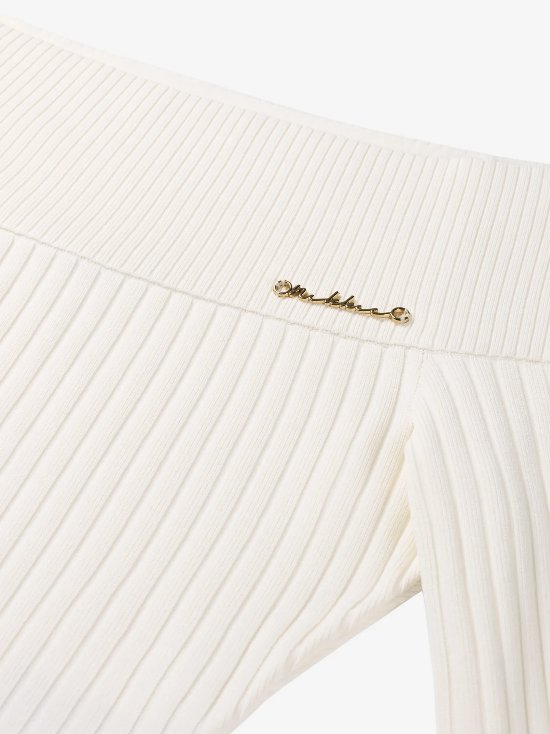 Geribbelde off shoulder top