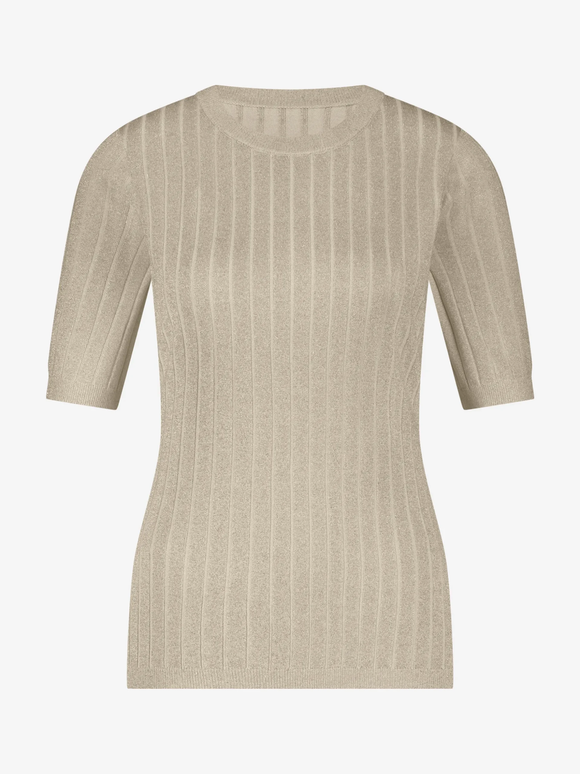 Geribbelde top met glitters