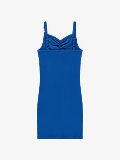 Geribde jurk met gedrapeerd detail