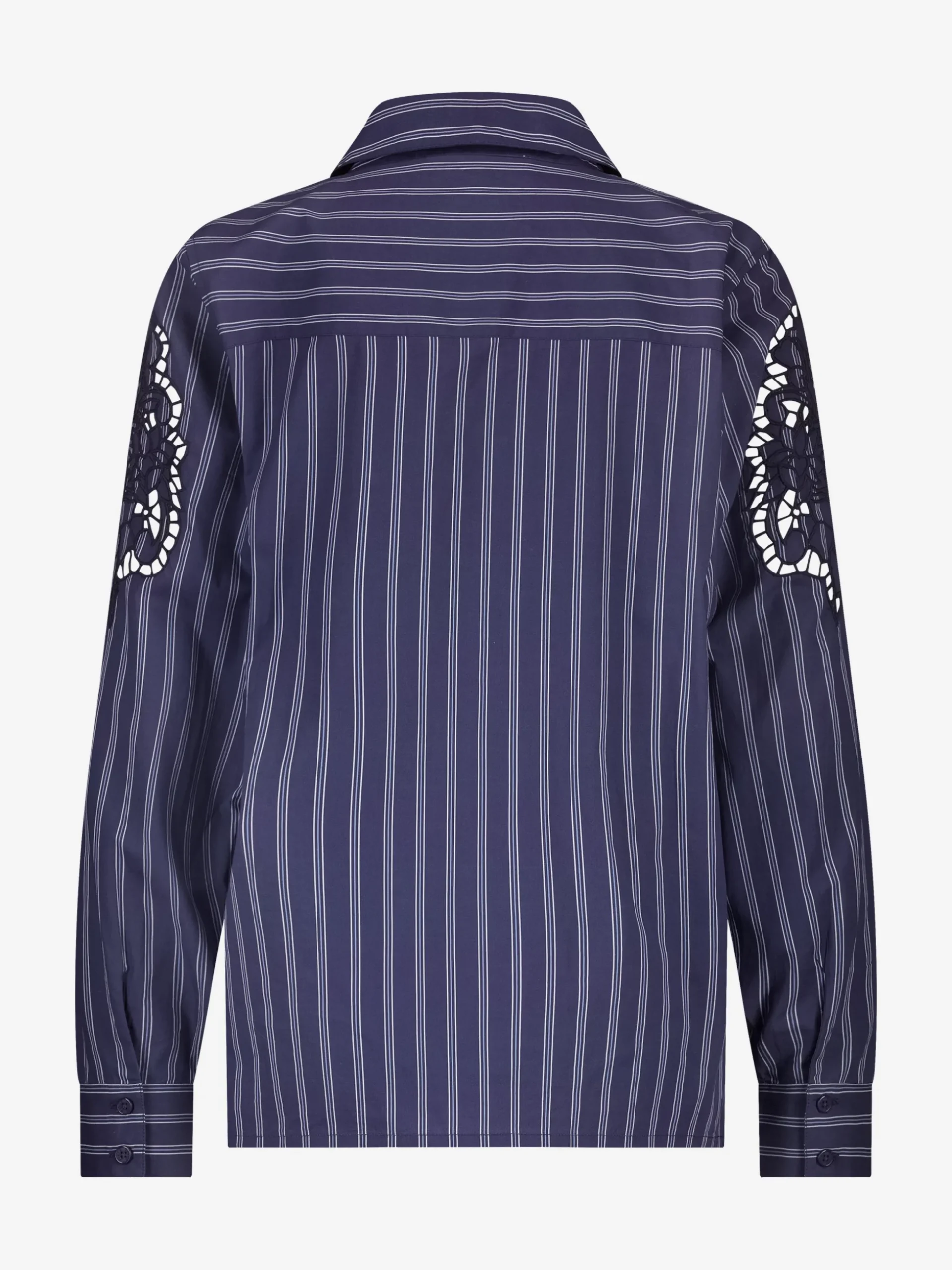 Gestreepte blouse met kanten cut-out details