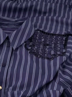 Gestreepte blouse met kanten cut-out details