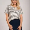 Gestreepte top met pailletten