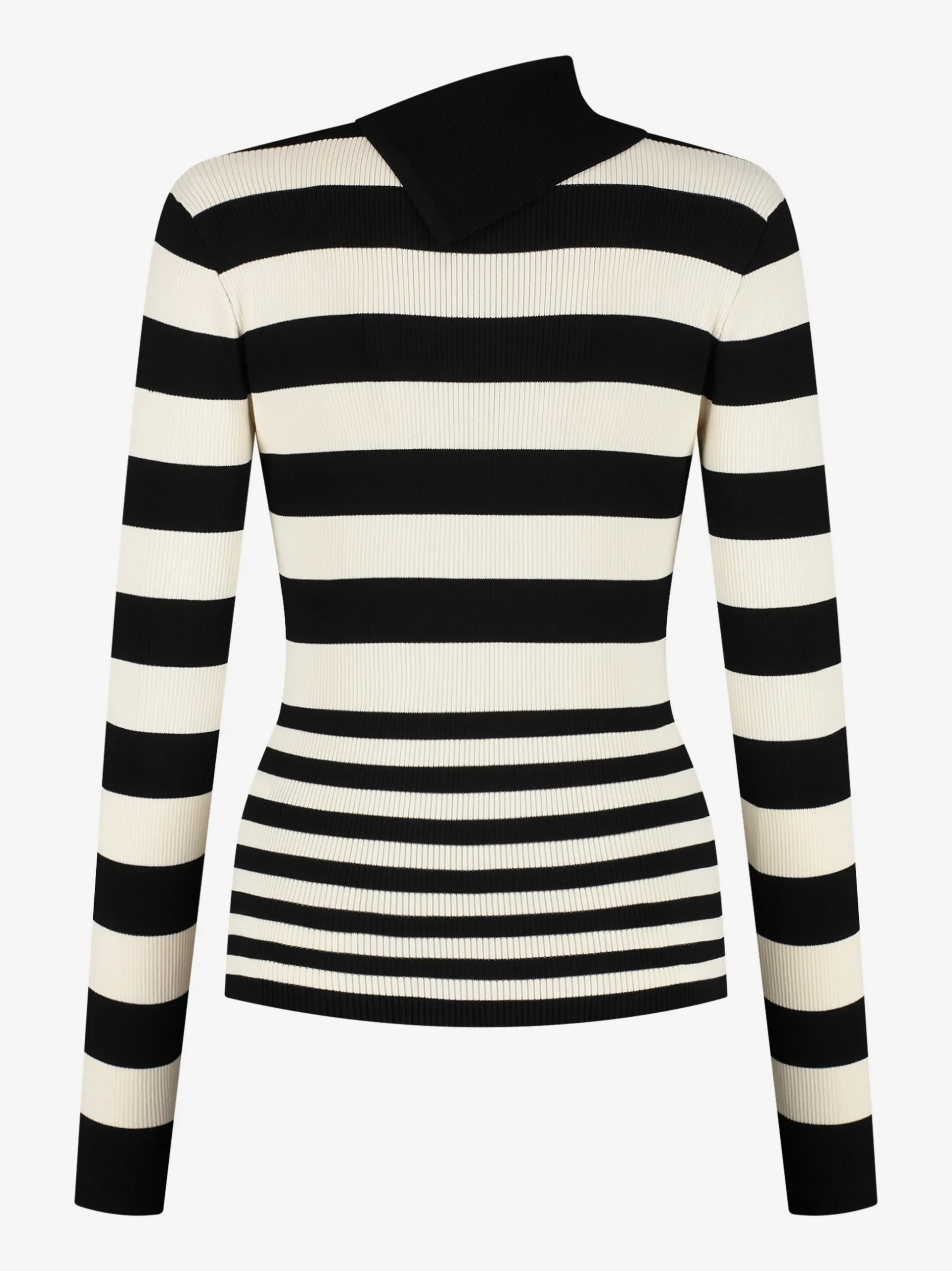 Gestreepte trui met col en NIKKIE studs