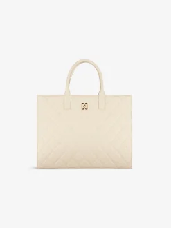Gewatteerde shopper met logo patroon
