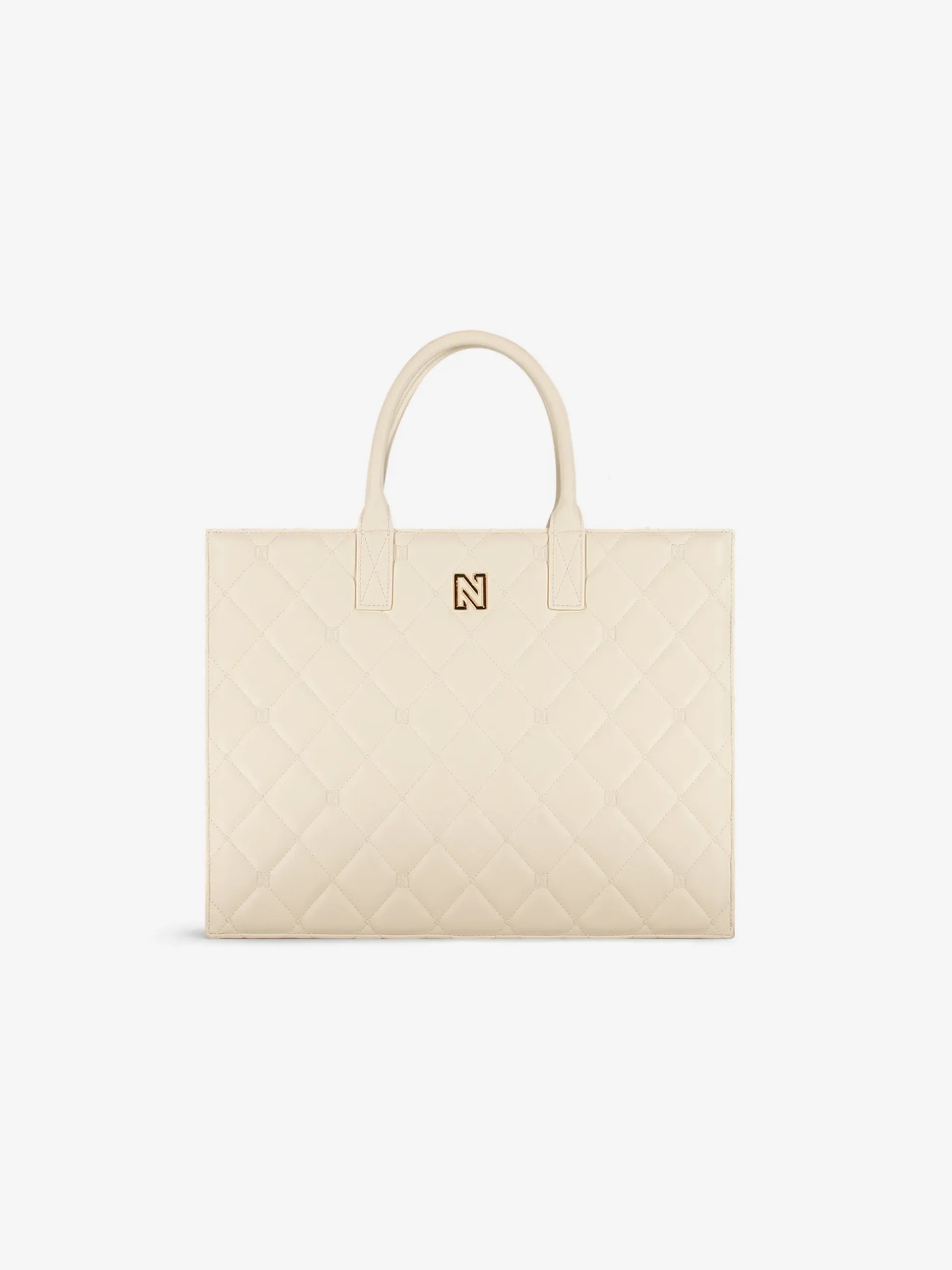 Gewatteerde shopper met logo patroon